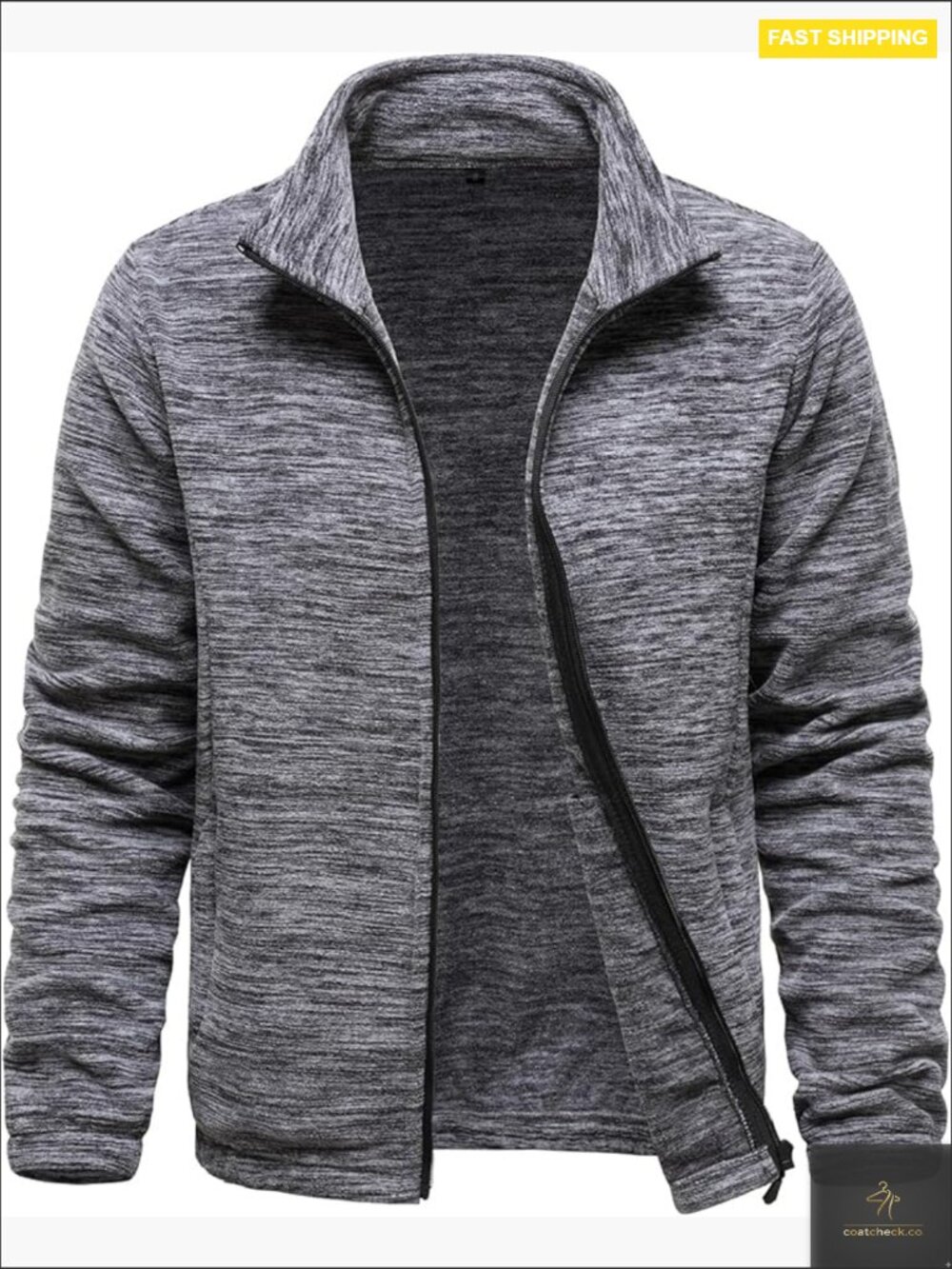 Full Zip Fleece Jacket Warm Casual Sports Lightweight with Pockets